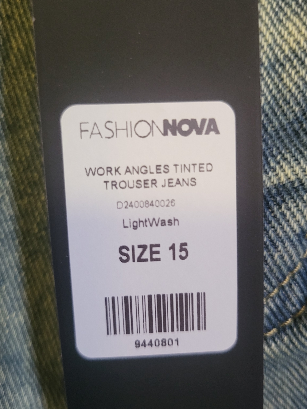 Fashion Nova Washed Olive Wide Leg Jeans - Picture 4 of 6